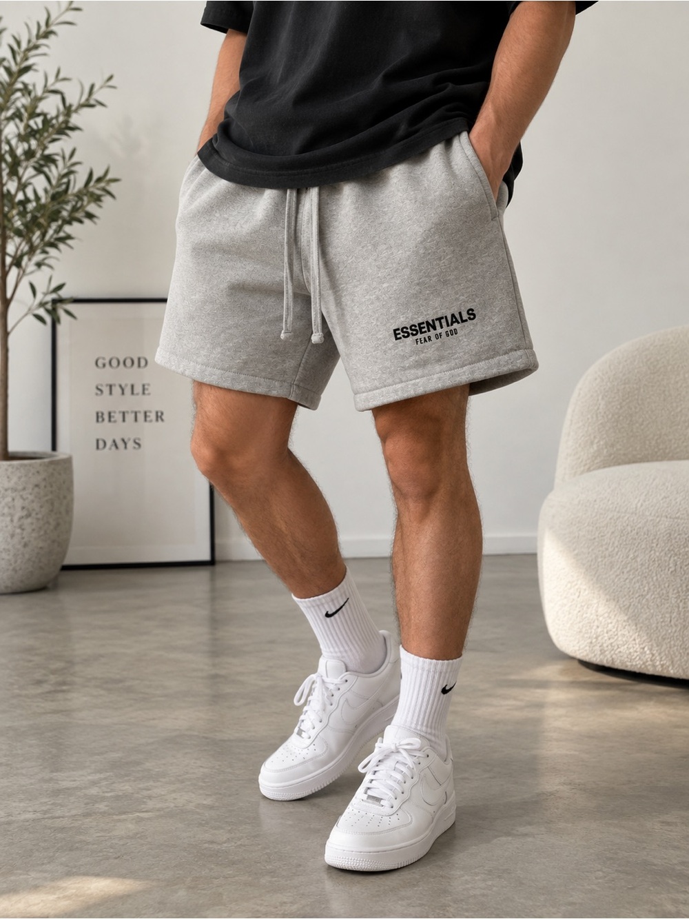 Fear of God ESSENTIALS Gray Sweat Shorts - Size XS